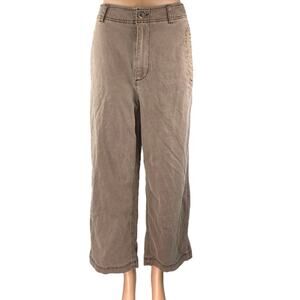 Old Navy Women's Brown Tan Wide Leg High Waisted Baggy Denim Jeans Pants Size 10